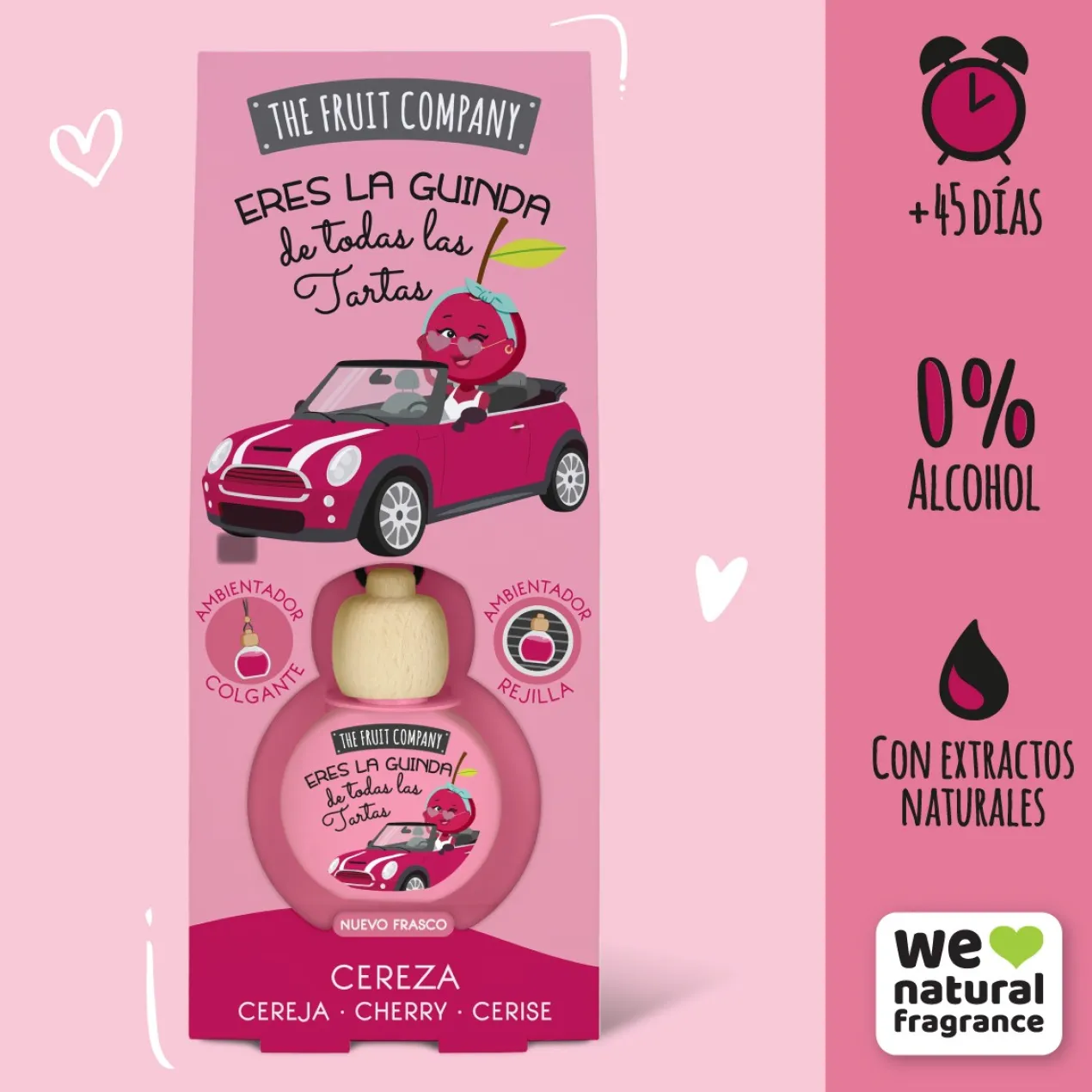 Ambientador de Cereja para carro com mola