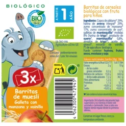 Barrinhas de Muesli Bolacha com Maçã e Baunilha +12 meses