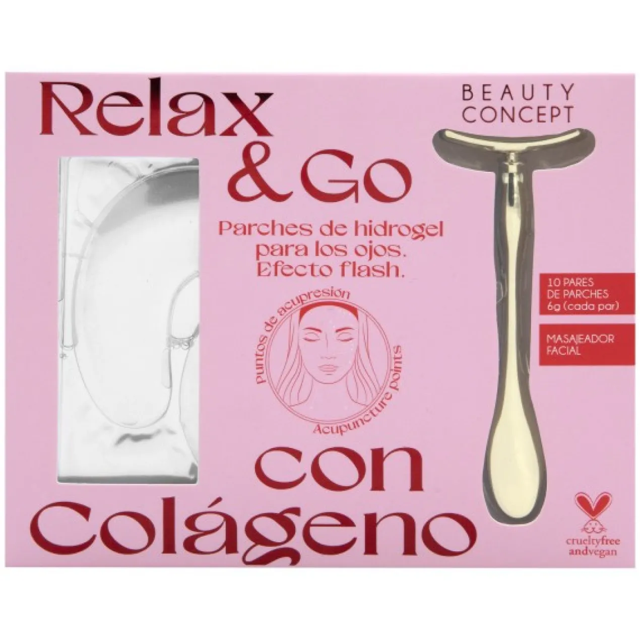 Beauty Concept Máscaras Hidrogel Olhos Colagénio e Massajador Facial