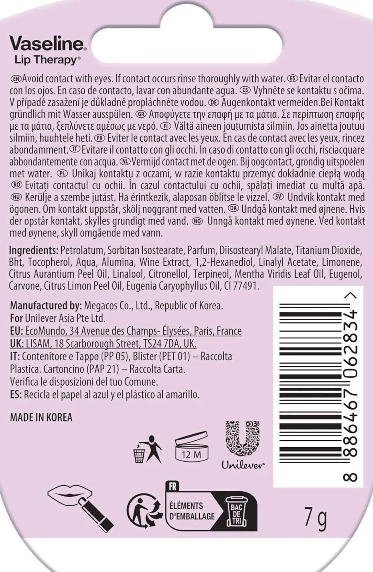 Bálsamo Labial Nutritivo Pink Bubbly