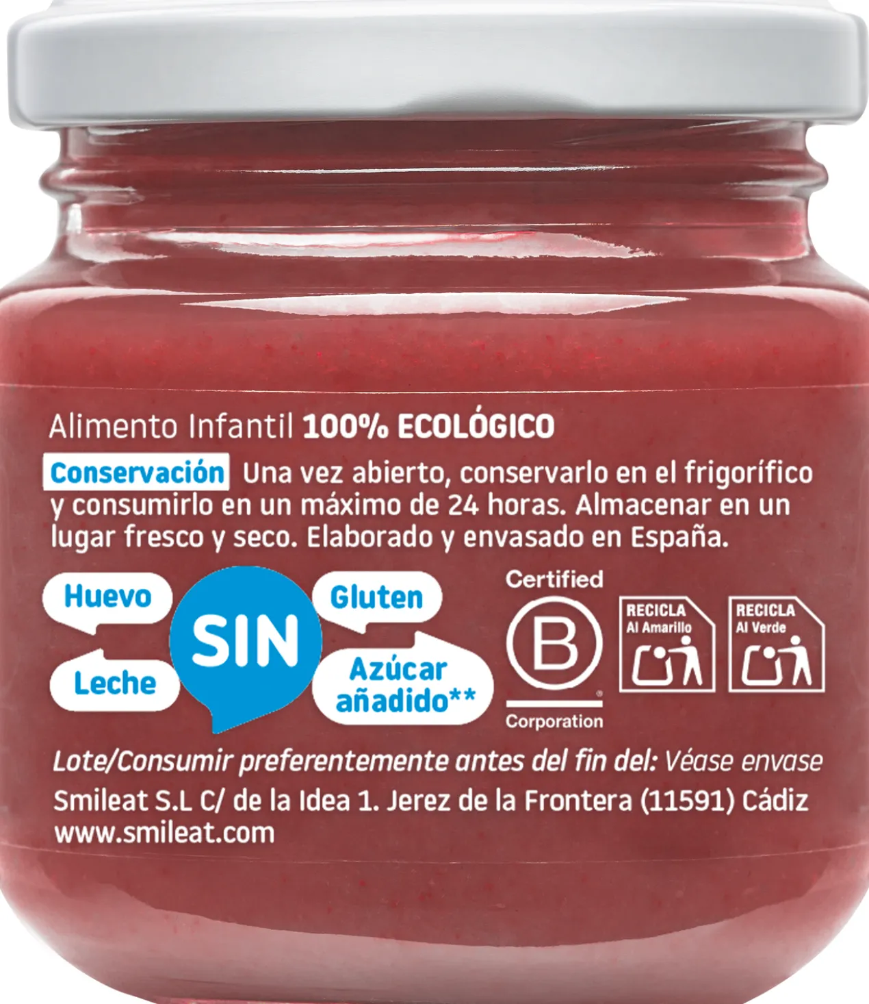 Boião Maçã, Banana e Mirtilo 100% Biológico +6 Meses