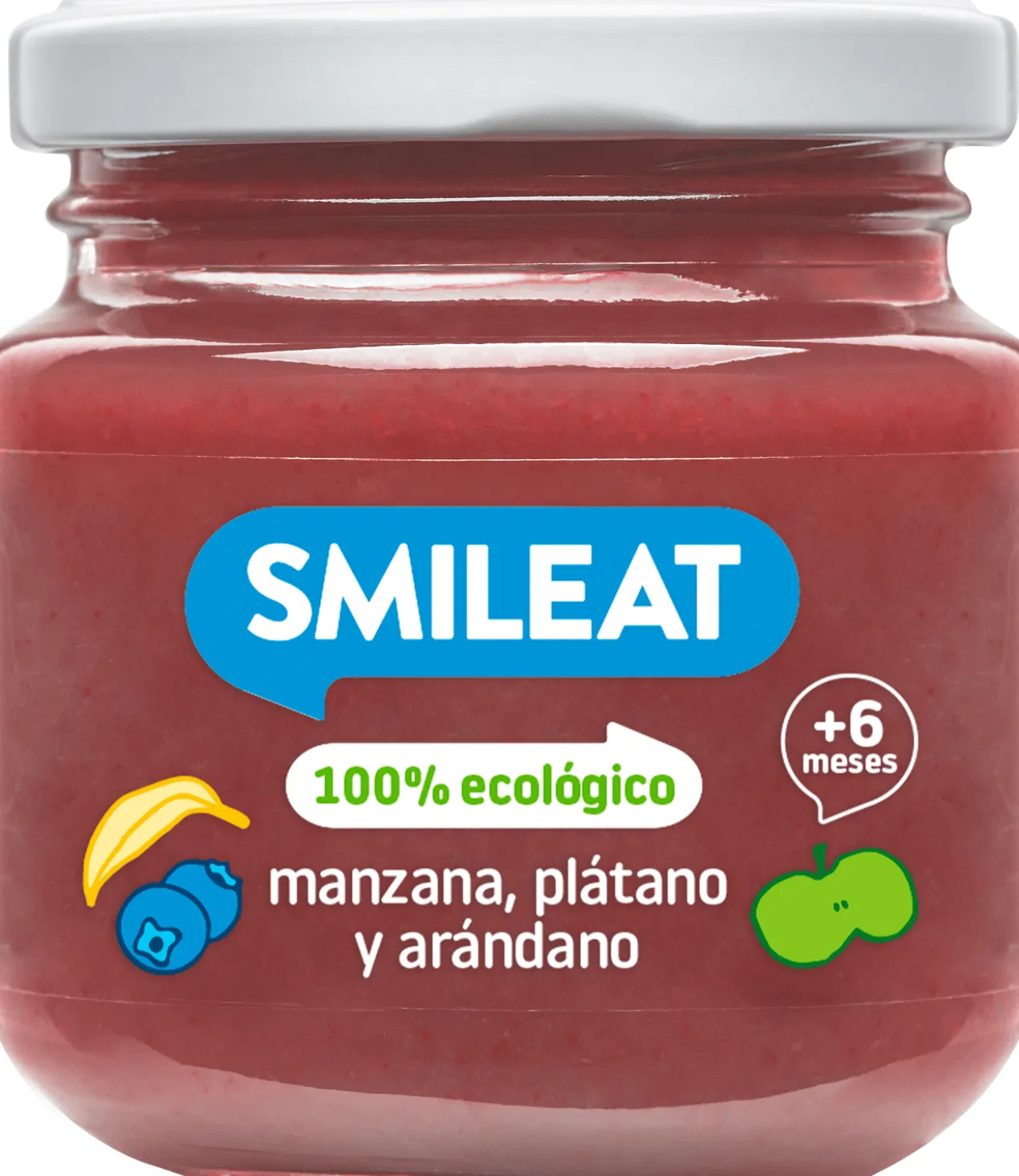 Boião Maçã, Banana e Mirtilo 100% Biológico +6 Meses