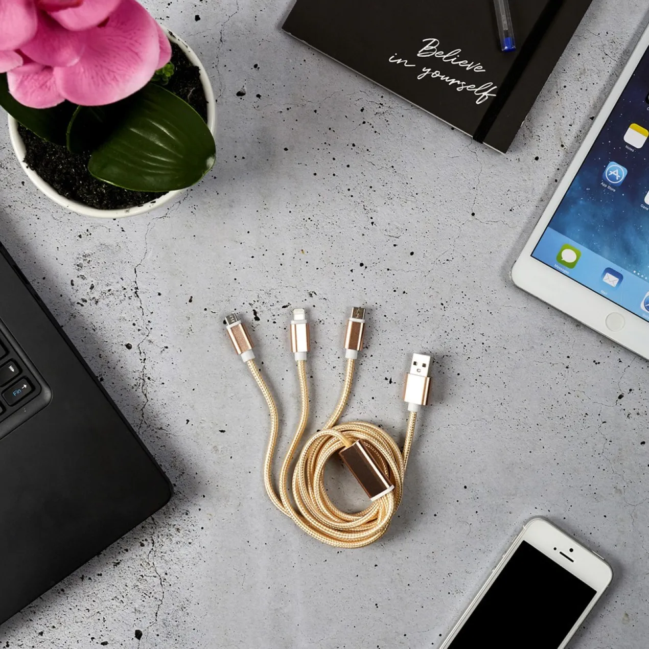 Cabo USB 3 em 1 MICRO USB-T C
