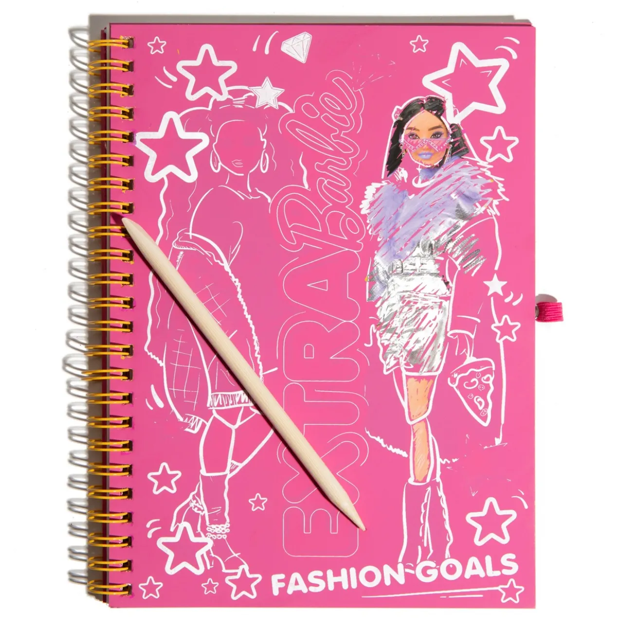 Caderno Barbie Magic Pink Scratch Book
