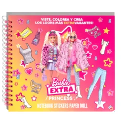 Caderno Barbie Notebook Stickers Paper Doll