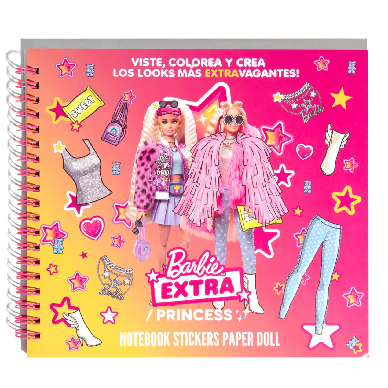 Caderno Barbie Notebook Stickers Paper Doll