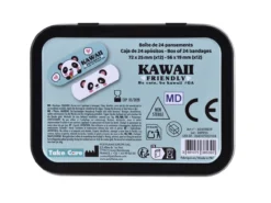 Caixa de Metal com Pensos Kawaii