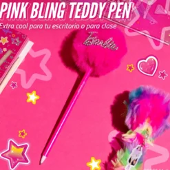 Caneta Barbie Pink Bling Teddy Pen