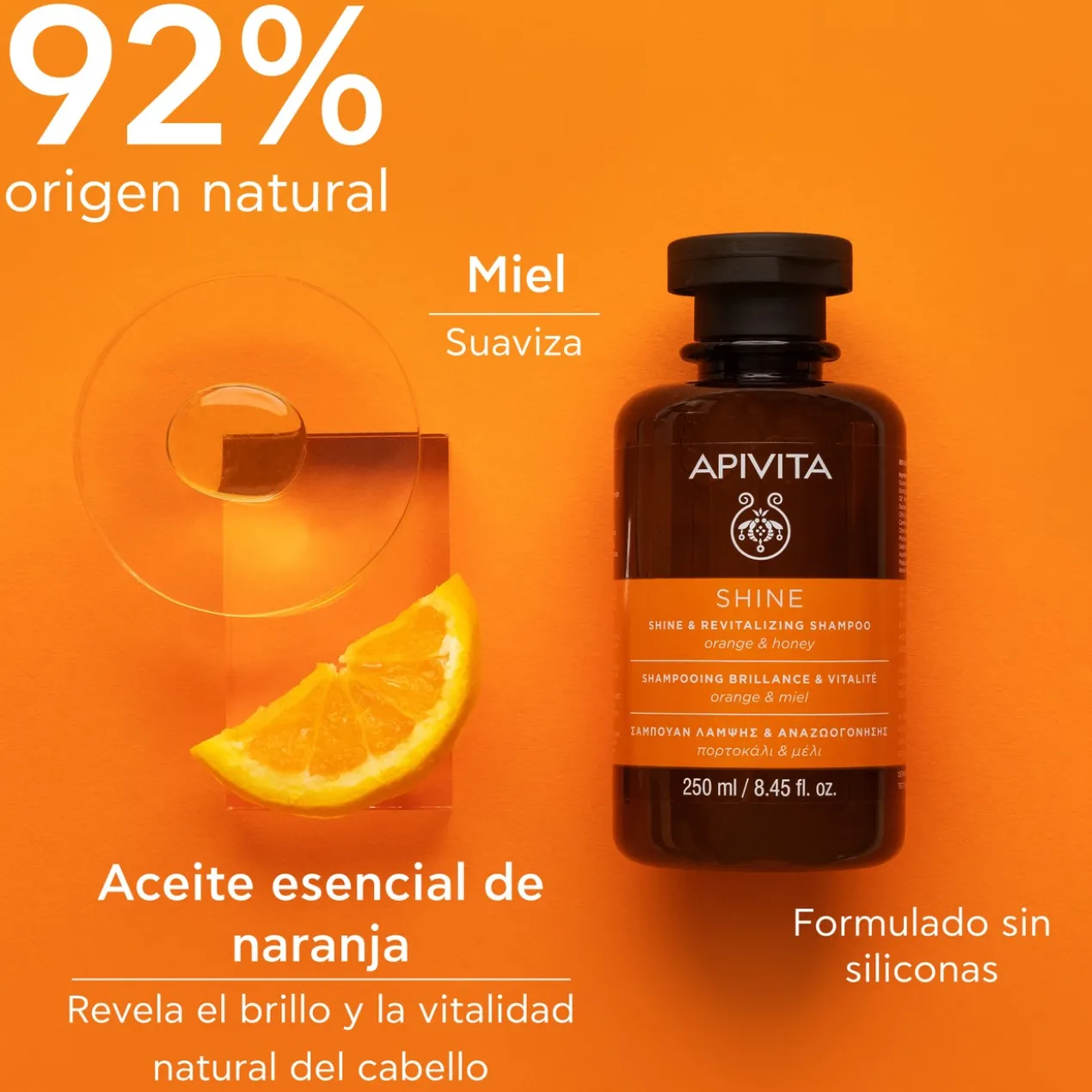Champô Brilho e Vitalidade Laranja e Mel
