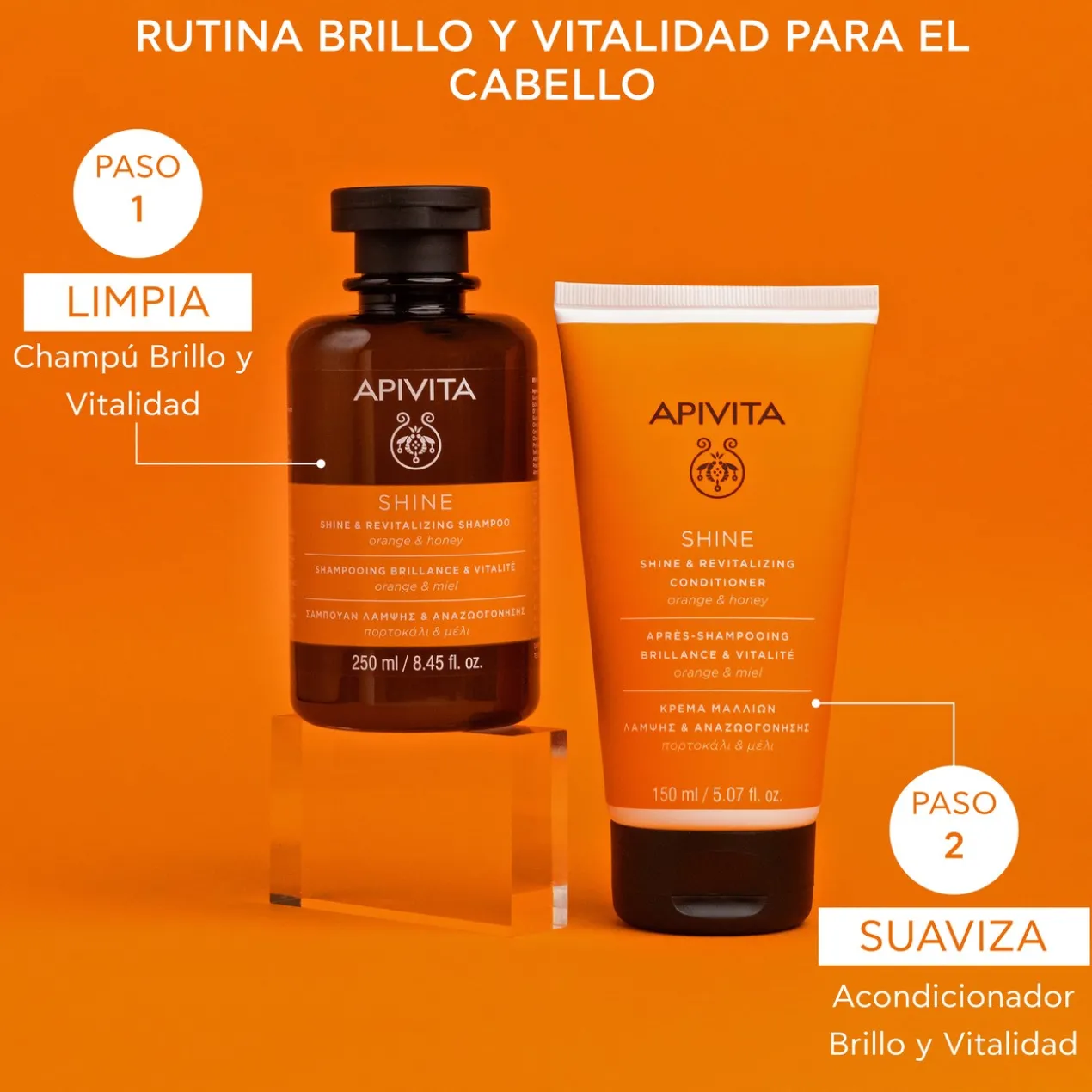 Champô Brilho e Vitalidade Laranja e Mel