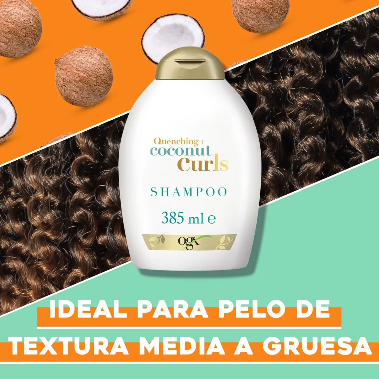 Coconut Curls Champô de Coco para Cabelos Encaracolados e Ondulados
