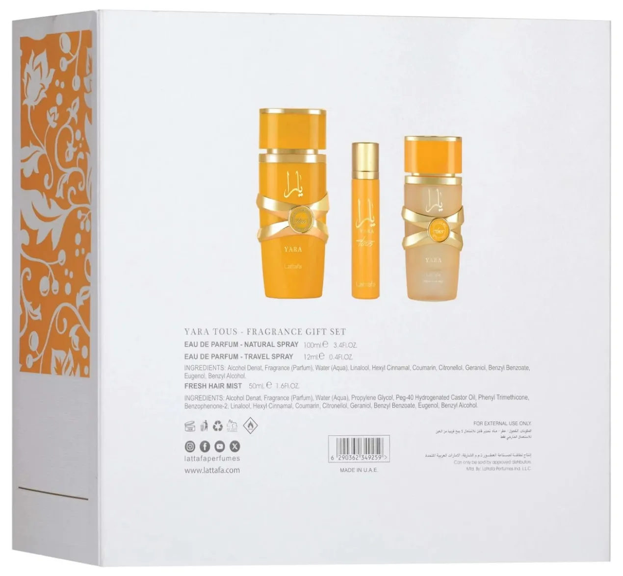 Coffret Yara Tous Eau de Parfum