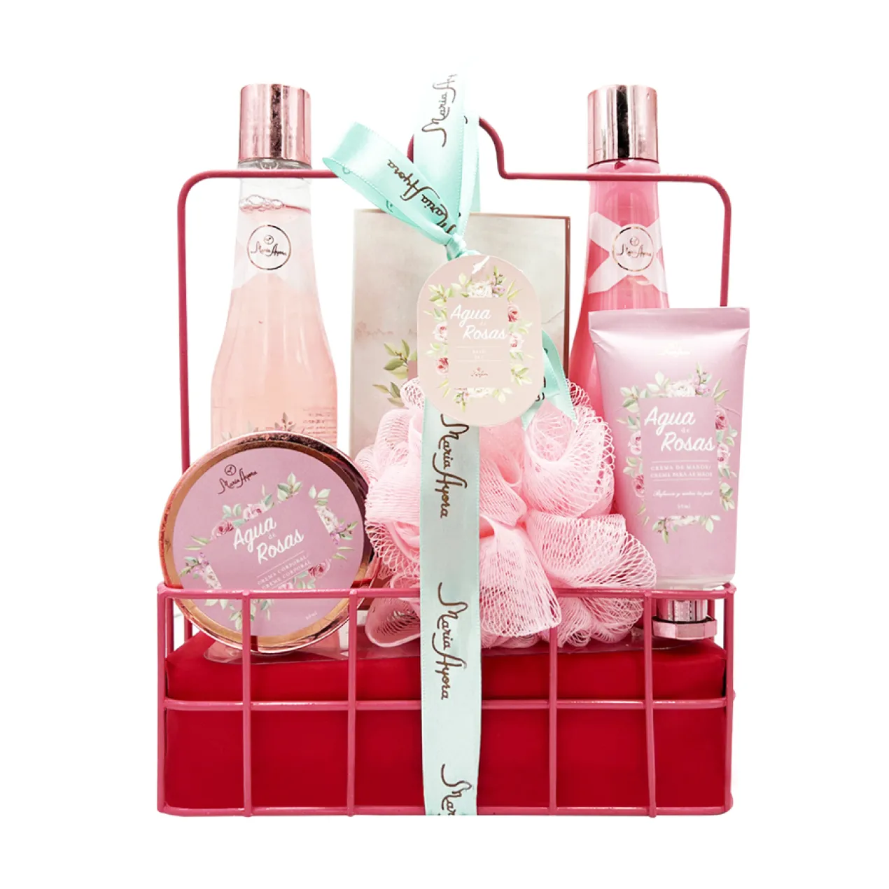 Conjunto de Banho Caixa Metálica Rosas