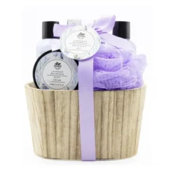 Conjunto de Banho Cubo de Madeira Lavender Botanique