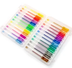 Conjunto de Canetas Gel Glitter e Flúor