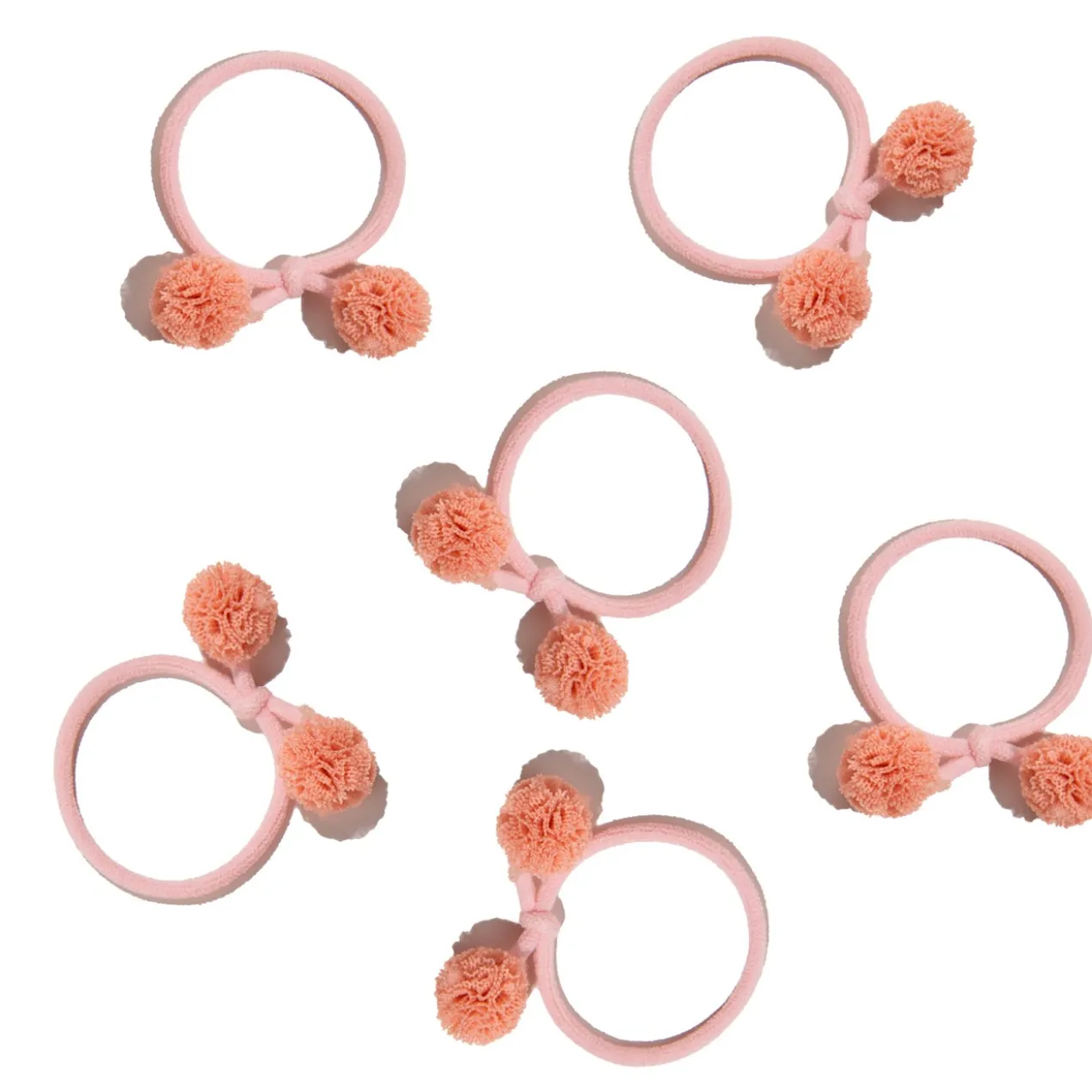 Conjunto de 6 Elásticos de Cabelo com Pompom