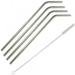Conjunto de Palhinhas Reutilizáveis de Aço Inoxidável