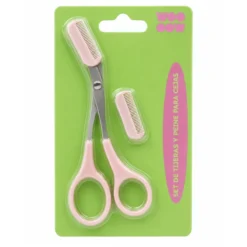 Conjunto de tesoura e pente para sobrancelhas