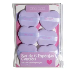 Conjunto 6 Esponjas Coração de Maquilhagem
