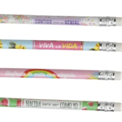 Conjunto 4 Lápis com Borracha com Mensagens