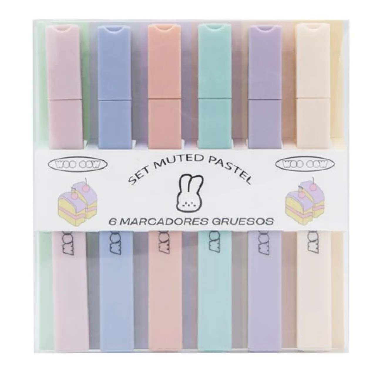 Conjunto Muted Pastel 6 Marcadores Grossos