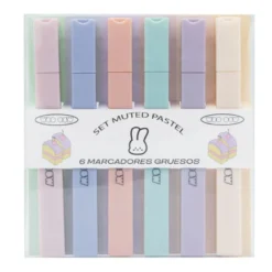 Conjunto Muted Pastel 6 Marcadores Grossos