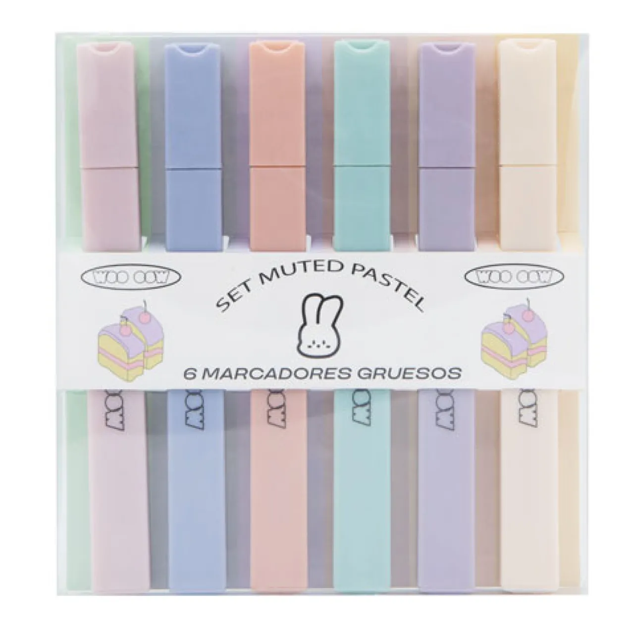 Conjunto Muted Pastel 6 Marcadores Grossos