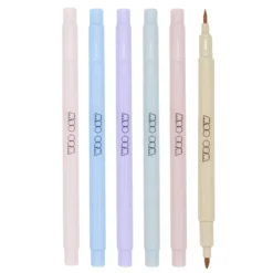 Conjunto Muted Pastel 6 Marcadores de Ponta Dupla