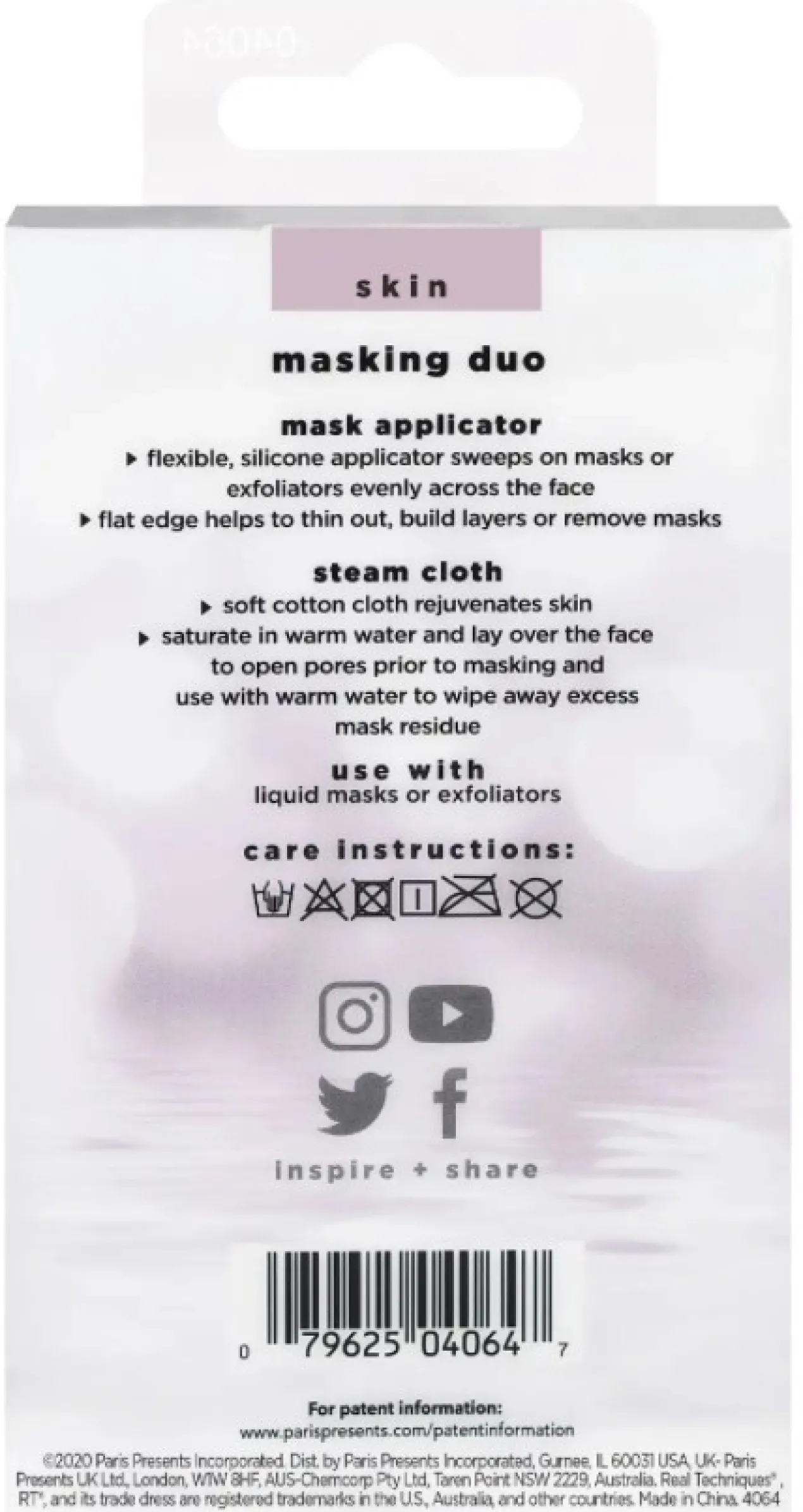 Conjunto para aplicar máscaras faciais Masking Duo