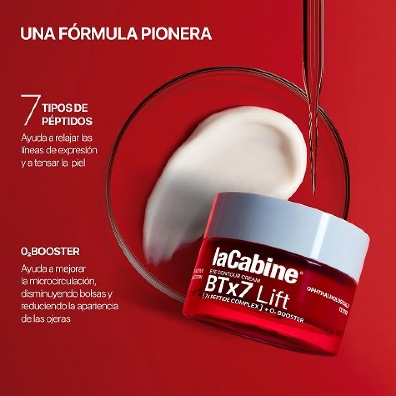 Contorno de Olhos Antirrugas com 7 Péptidos e O₂ Booster BTx7 Lift