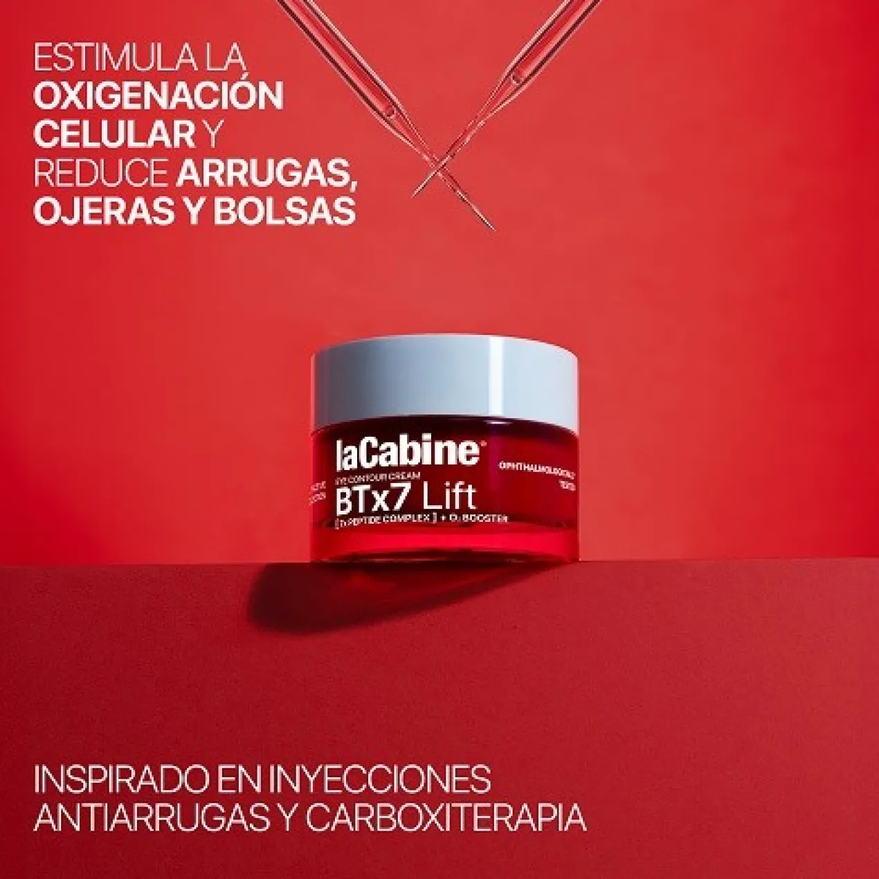 Contorno de Olhos Antirrugas com 7 Péptidos e O₂ Booster BTx7 Lift