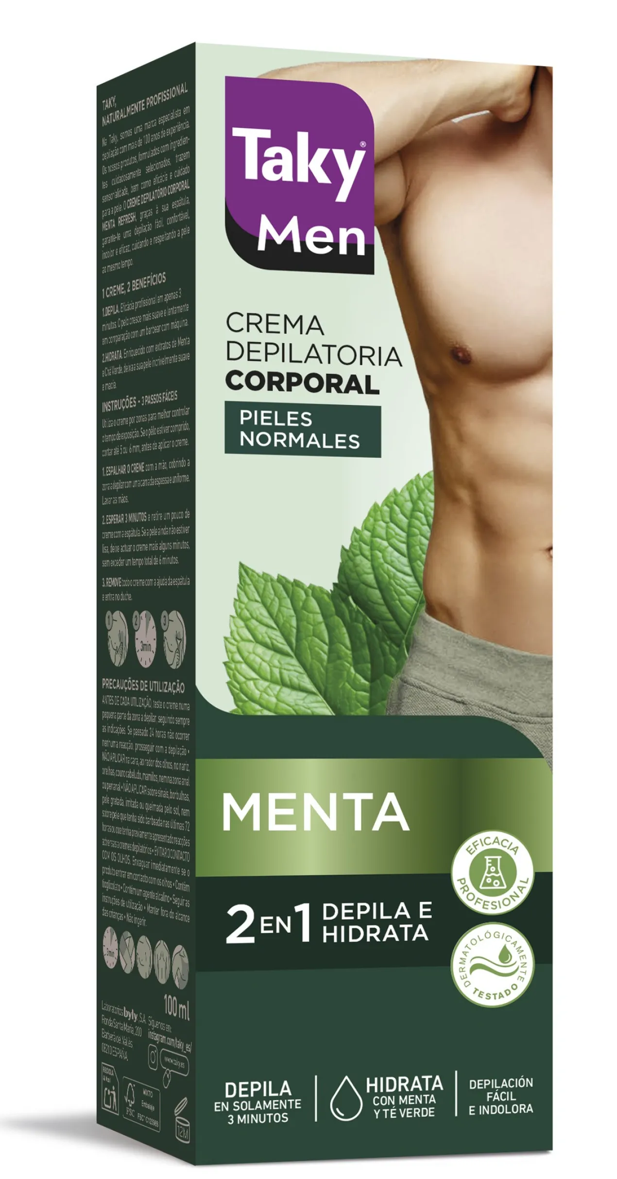 Creme Depilatório Corporal para Homem Menta