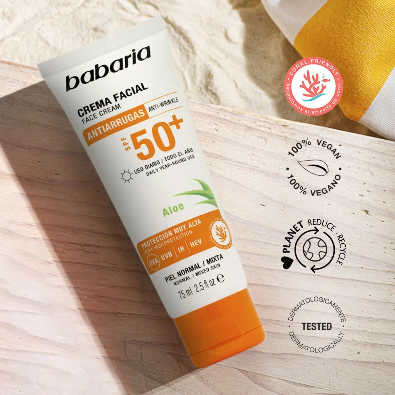 Creme Facial Solar com Aloe Vera SPF 50+