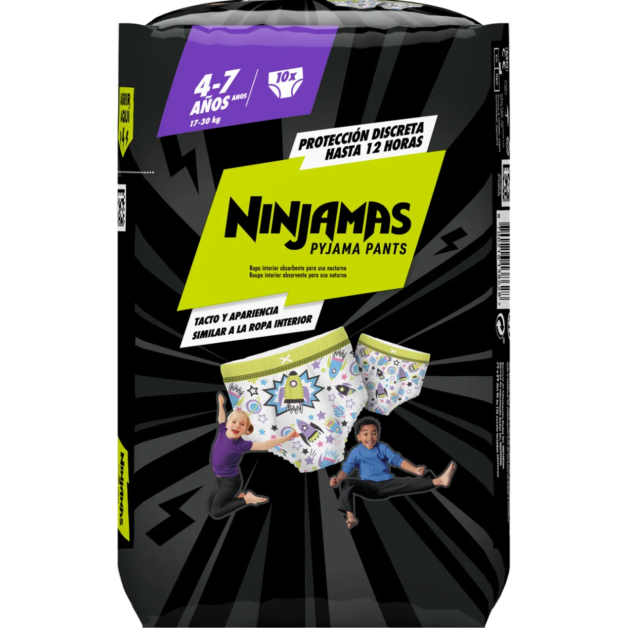 Cuecas Infantis Absorventes para Noite Ninjamas (idade 4-7)