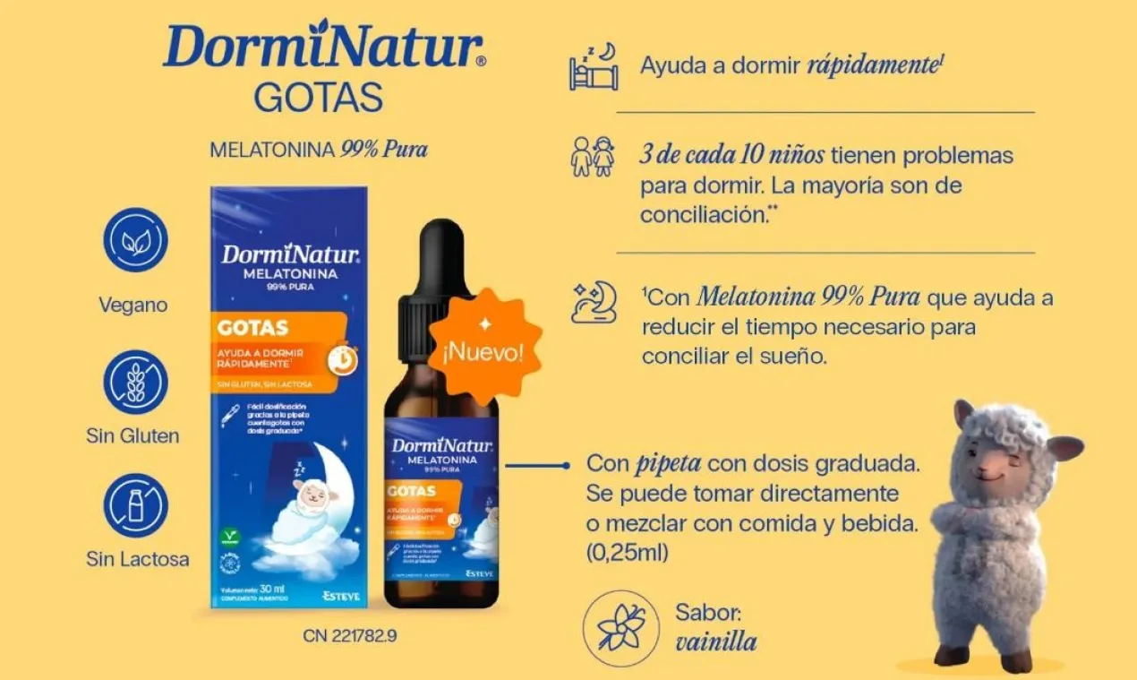 DormiNatur Gotas Melatonina Para Crianças Sabor Baunilha