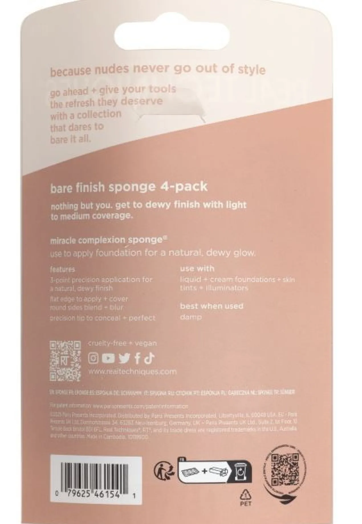 Edição Limitada New Nude Bare finish sponge 4 pack