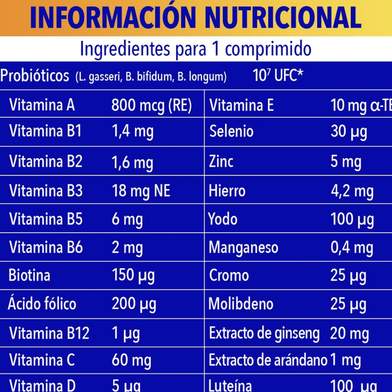 Energy 50+ Comprimidos