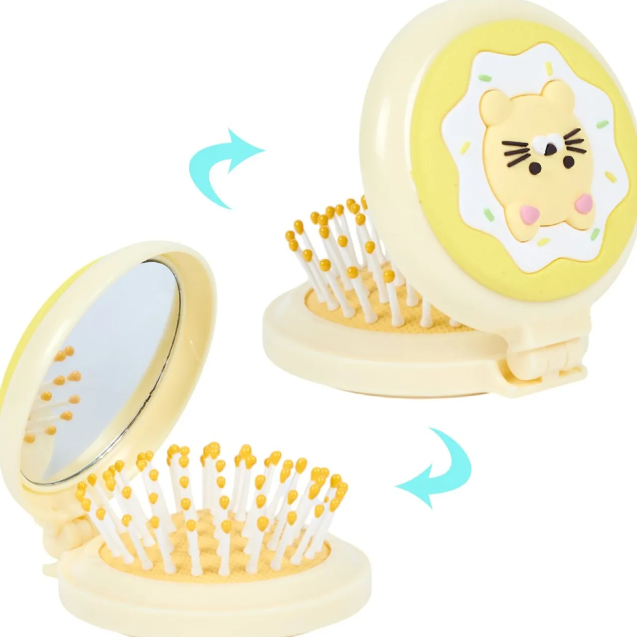 Escova com Espelho de Bolso Kawaii