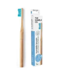 Escova de Dentes de Bambu com cabeça substituível para adultos macia