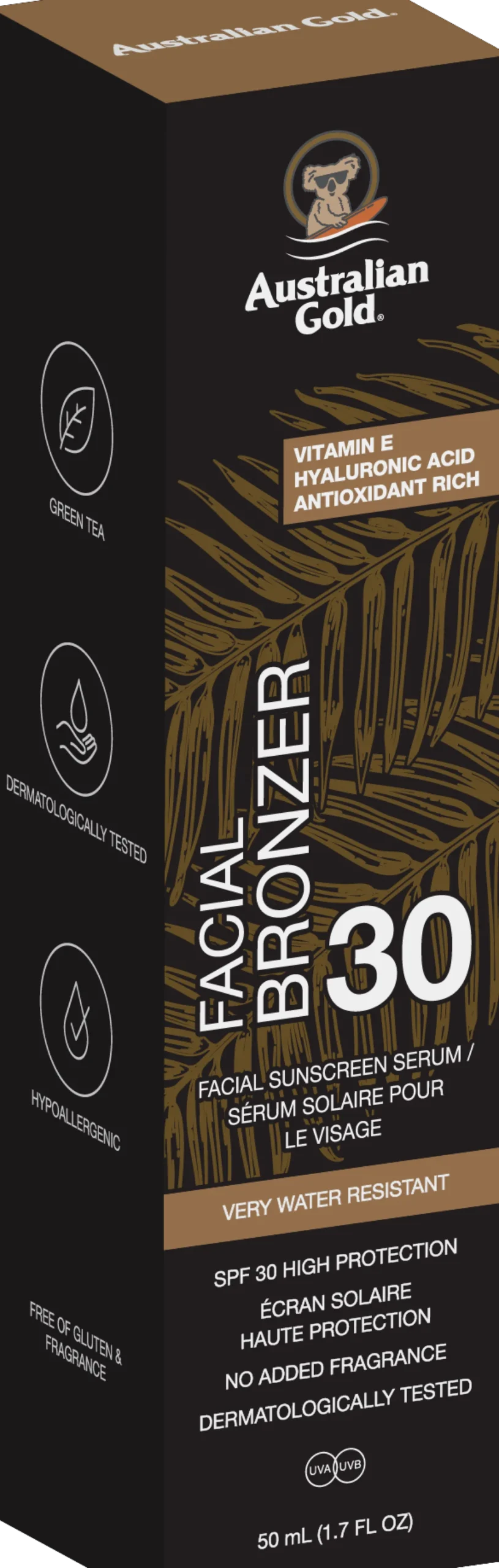 Facial Bronzer SPF 30 Sérum Facial com Proteção Solar