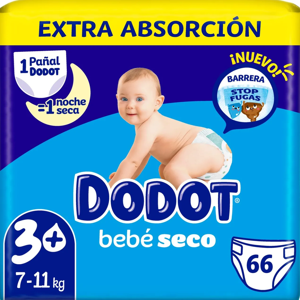 Fraldas Bebé Seco T3+ ( 7-11 kg)