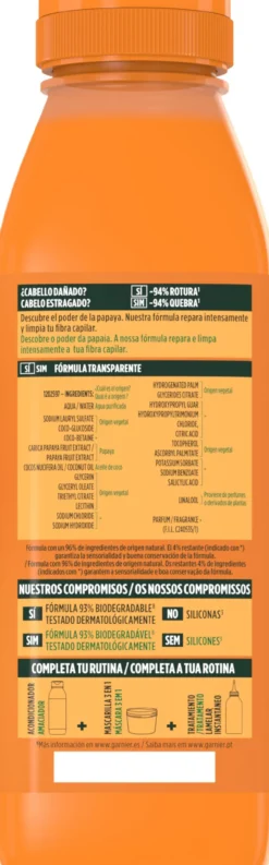 Fructis Hair Food Champô Papaia Reparador