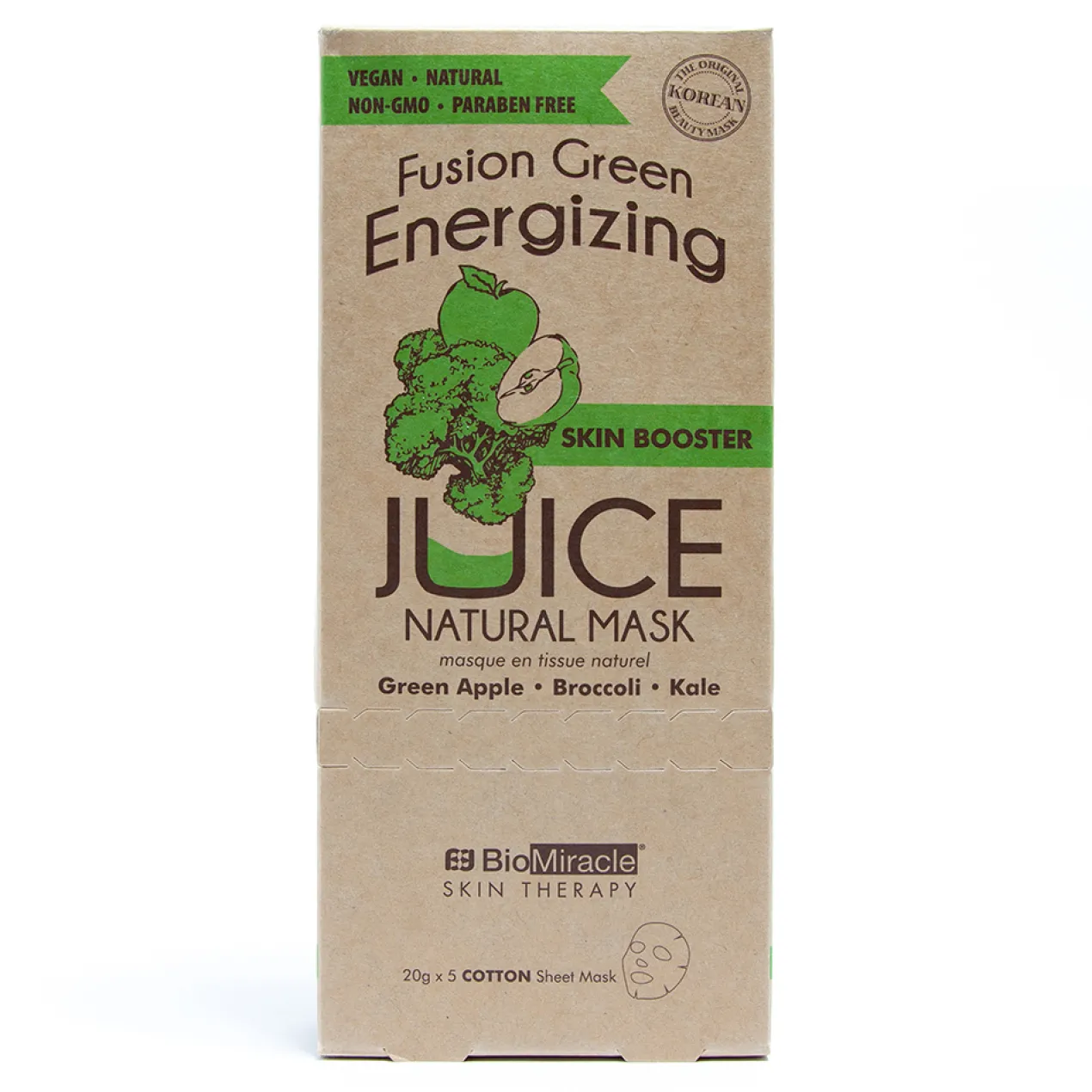 Fusion Green Energizing Máscara Natural Booster Sumo de Maçã