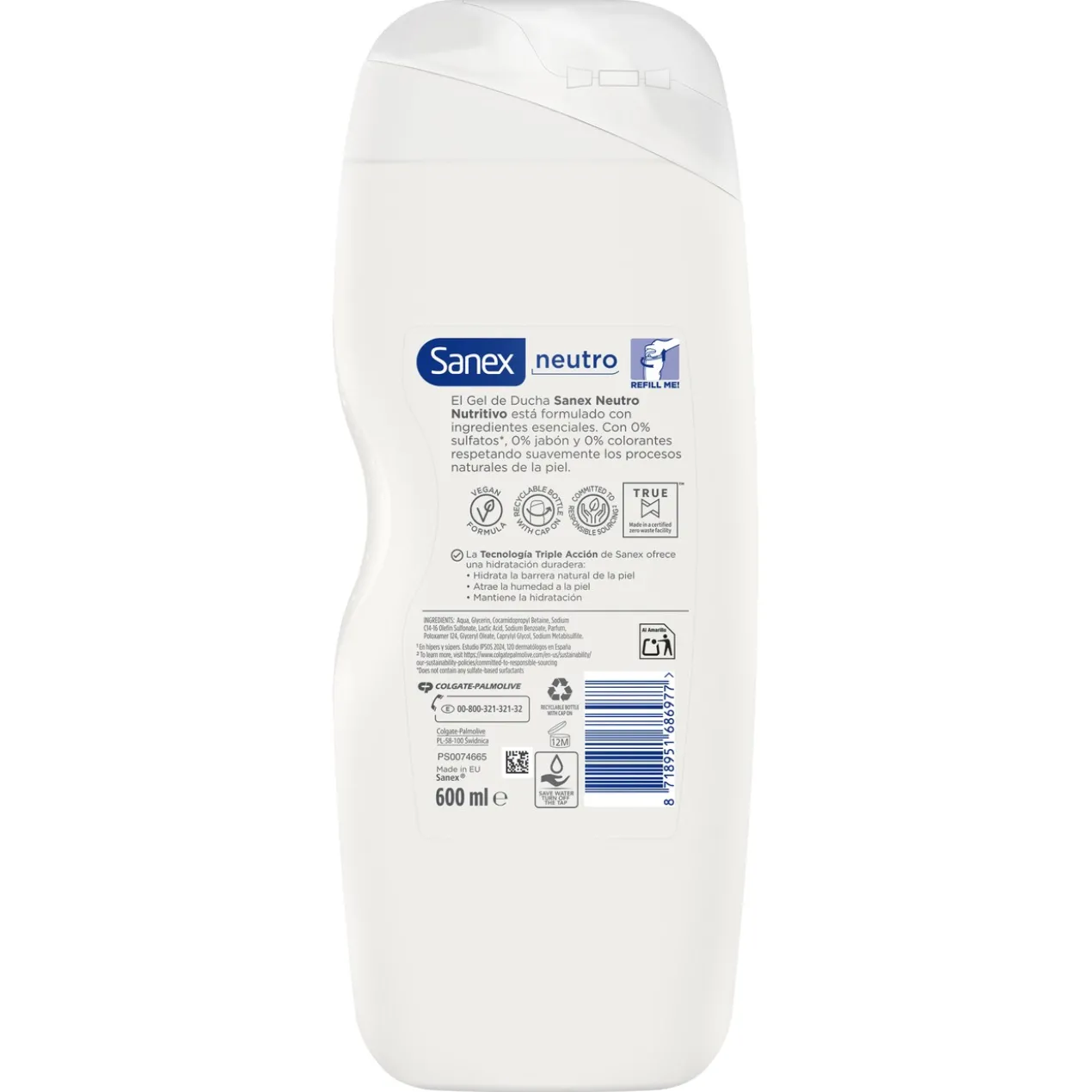 Gel de Banho Nutritivo Zero% Pele Seca