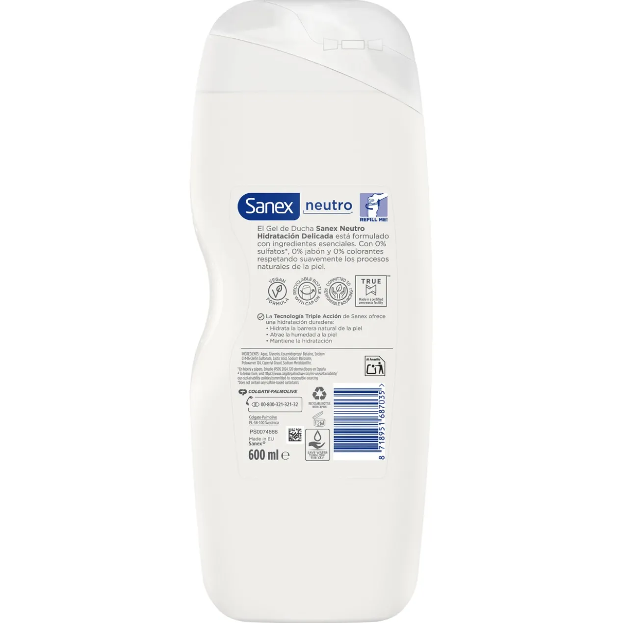 Gel de Ducha Zero% Anti-Poluição para Pele Sensível