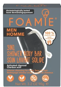 Gel de Duche, Limpeza Facial e Shampoo Sólido 3 em 1 para Homem