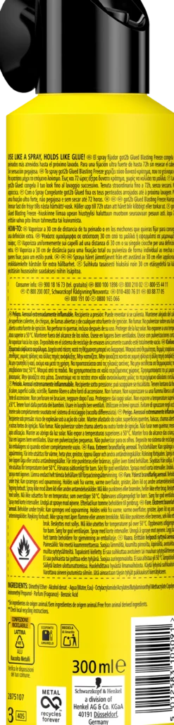 Glued Blasting Freeze Spray Fixador