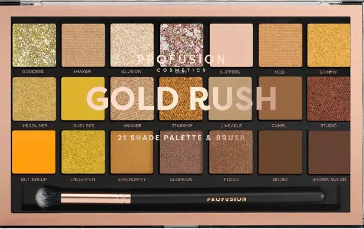 Gold Rush Paleta de Sombras 21 Tons + Pincel