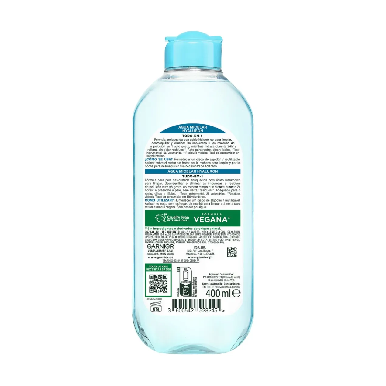 Água Micelar Aloe Hialurónico Tudo em 1