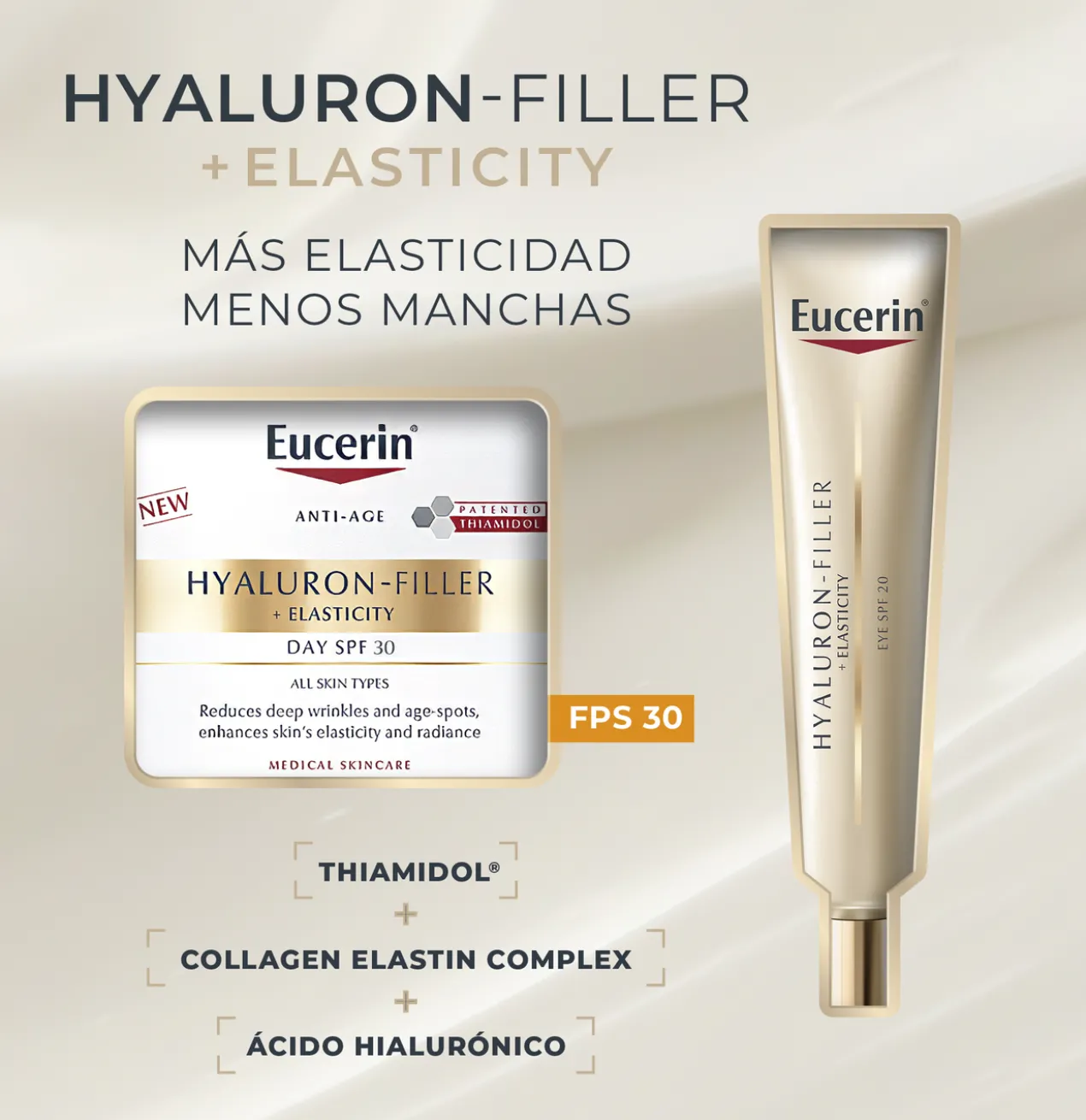 Hyaluron Filler + Elasticity Creme de Dia SPF30 + Contorno de Olhos